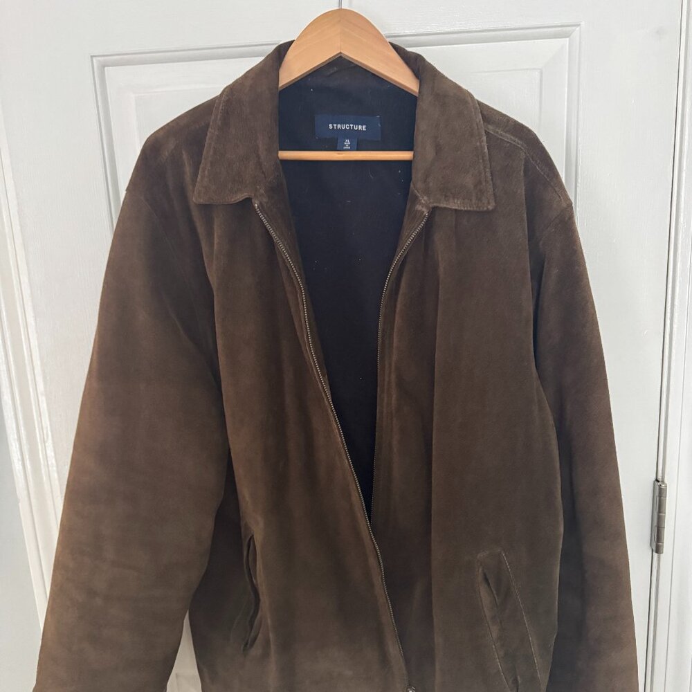 Gently Used Suede Men’s XL Structured Coat – Classic Elegance!